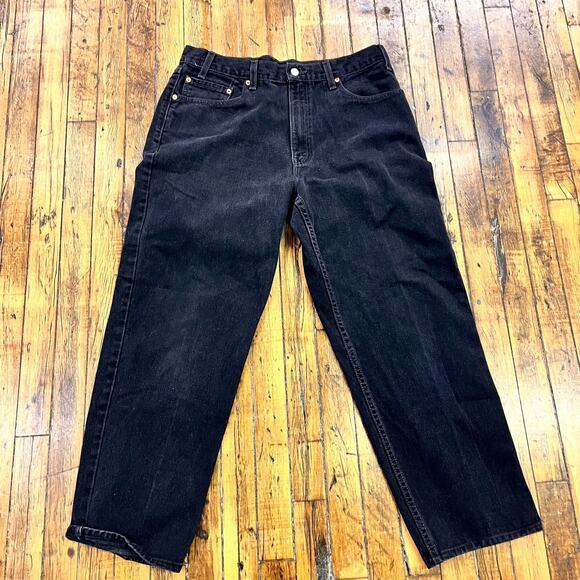 vintage men's Levi's red tab 550 black relaxed straight leg 36x27.5 100% cotton